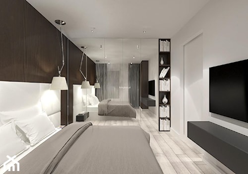 Mieszkanie w Wilanowie - Duża biała sypialnia, styl nowoczesny - zdjęcie od Nasciturus design