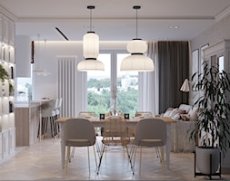Oaza spokoju - Średnia biała szara jadalnia w salonie, styl tradycyjny - zdjęcie od Nasciturus design - Homebook