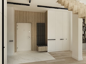 Apartament w Poznaniu - Duży biały z marmurem na podłodze hol / przedpokój, styl nowoczesny - zdjęcie od Nasciturus design