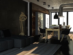 Dom w stylu industrailnym - wizualizacje - Salon, styl industrialny - zdjęcie od Nasciturus design