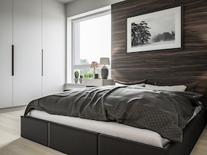 Mieszkanie - kompleksowo - Średnia biała sypialnia, styl nowoczesny - zdjęcie od wizjaprzestrzeni.pl
