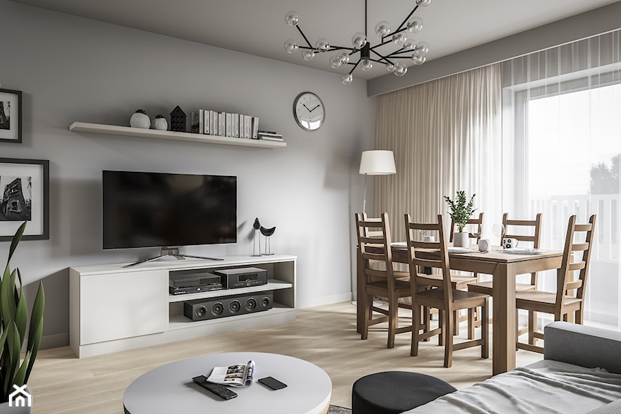 Mieszkanie - kompleksowo - Salon, styl nowoczesny - zdjęcie od wizjaprzestrzeni.pl