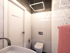 Łazienka+WC Glamour - Mała bez okna łazienka, styl glamour - zdjęcie od wizjaprzestrzeni.pl