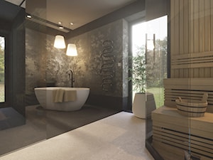 Łazienka z sauną - Łazienka, styl nowoczesny - zdjęcie od wizjaprzestrzeni.pl