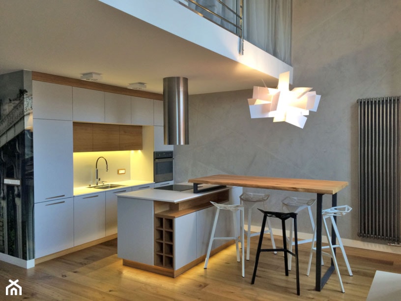 Multiloft -Lofty u Scheiblera - Średnia szara jadalnia w kuchni, styl nowoczesny - zdjęcie od WE LOFT DESIGN