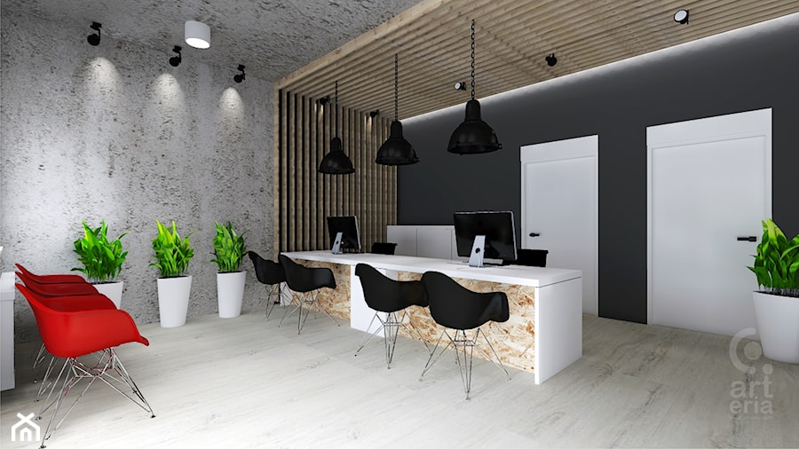 Projekt wnętrz biurowych w Rybniku - Wnętrza publiczne, styl minimalistyczny - zdjęcie od ART-ERIA pracownia architektoniczna Agnieszka Piekorz