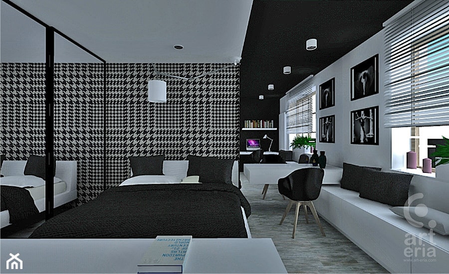 Projekt aranżacji wnętrz mieszkania w Czechach - Sypialnia, styl nowoczesny - zdjęcie od ART-ERIA pracownia architektoniczna Agnieszka Piekorz