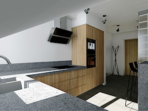 Projekt wnętrz poddasza w Gliwicach - Kuchnia, styl minimalistyczny - zdjęcie od ART-ERIA pracownia architektoniczna Agnieszka Piekorz