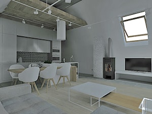 Projekt aranżacji wnętrz mieszkania w Michałowicach - Salon, styl minimalistyczny - zdjęcie od ART-ERIA pracownia architektoniczna Agnieszka Piekorz