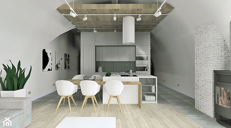 Projekt aranżacji wnętrz mieszkania w Michałowicach - Kuchnia, styl minimalistyczny - zdjęcie od ART-ERIA pracownia architektoniczna Agnieszka Piekorz