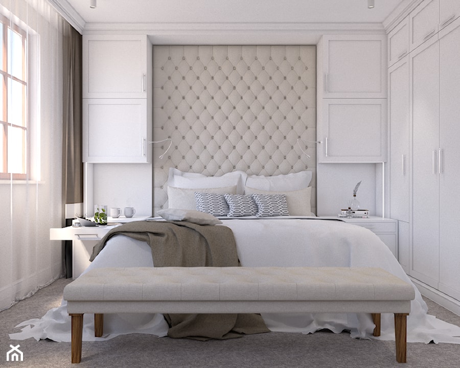 Eklektyczny - Średnia biała sypialnia, styl tradycyjny - zdjęcie od LIVING BOX
