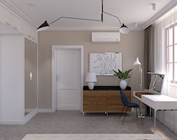 Eklektyczny - Średnia beżowa biała sypialnia, styl tradycyjny - zdjęcie od LIVING BOX - Homebook