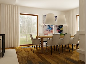 Elegancki dom w okolicy Pruszkowa - Średnia szara jadalnia jako osobne pomieszczenie, styl nowoczesny - zdjęcie od LIVING BOX