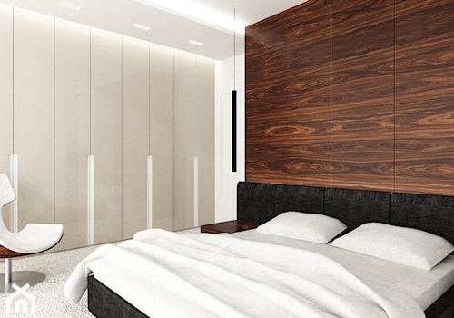 Gdynia - Duża biała sypialnia, styl nowoczesny - zdjęcie od LIVING BOX