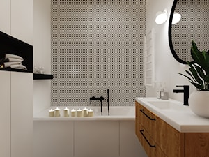 Dla Singielki - Średnia bez okna z lustrem z punktowym oświetleniem łazienka, styl nowoczesny - zdjęcie od LIVING BOX