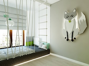 Pokój dziecięcy z liskiem - Mały szary pokój dziecka dla dziecka dla nastolatka dla chłopca dla dziewczynki, styl nowoczesny - zdjęcie od LIVING BOX