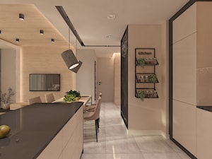 Mieszkanie dla Młodego Piłkarza - Otwarta kuchnia z wyspą lub półwyspem, styl nowoczesny - zdjęcie od LIVING BOX