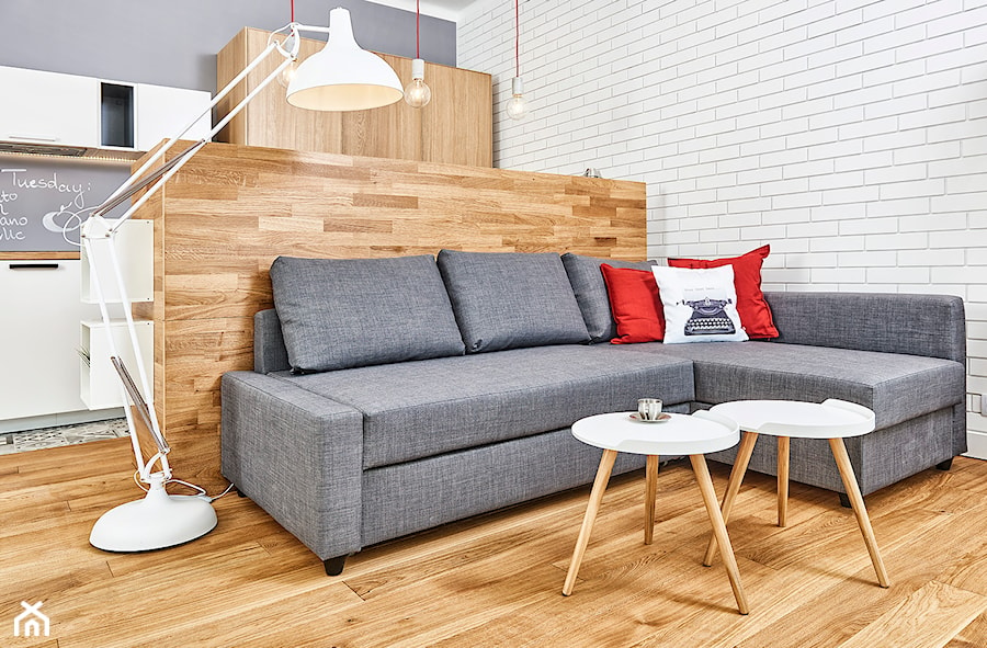 59 m2 na nowo - Średni salon, styl skandynawski - zdjęcie od LIVING BOX