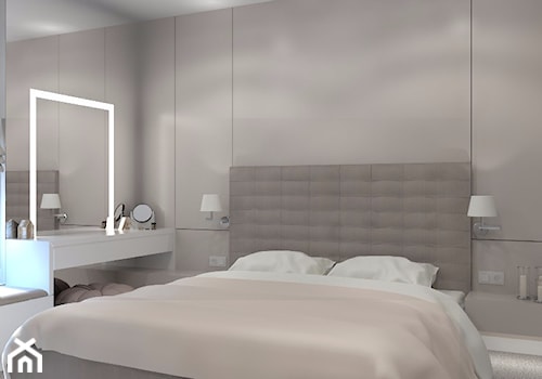 Wnętrze z mchem - Mała szara sypialnia, styl nowoczesny - zdjęcie od LIVING BOX
