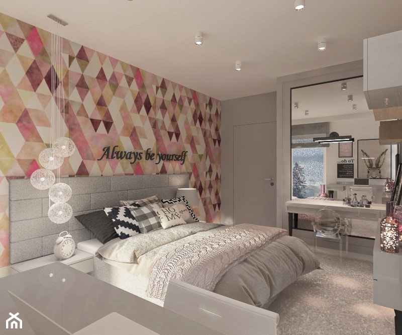 Mieszkanie dla Młodego Piłkarza - Duża z biurkiem sypialnia, styl nowoczesny - zdjęcie od LIVING BOX - Homebook