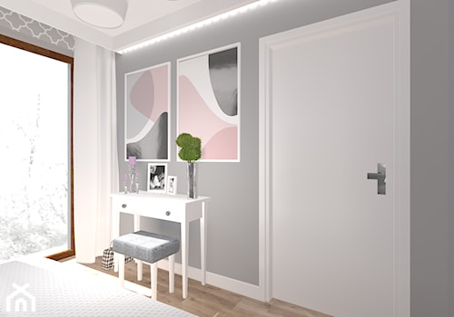 Luksusowy dom w Katowicach - Średnia biała szara sypialnia, styl glamour - zdjęcie od Urbanowicz Studio Architektury