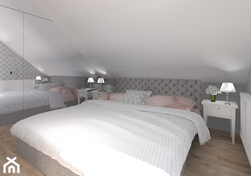 Luksusowy dom w Katowicach - Średnia biała szara sypialnia na poddaszu, styl tradycyjny - zdjęcie od Urbanowicz Studio Architektury