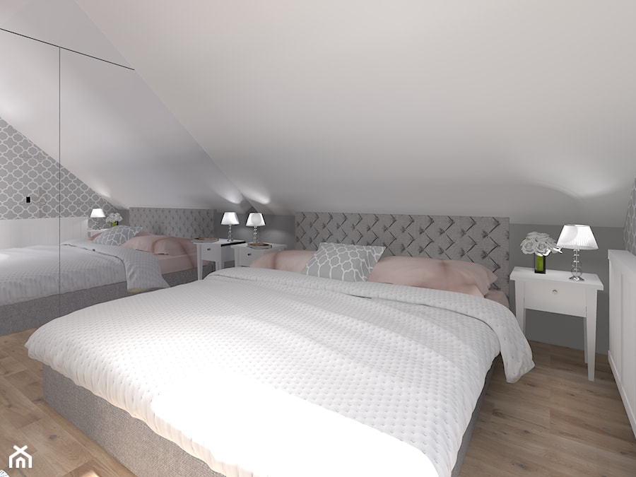 Luksusowy dom w Katowicach - Średnia biała szara sypialnia na poddaszu, styl tradycyjny - zdjęcie od Urbanowicz Studio Architektury