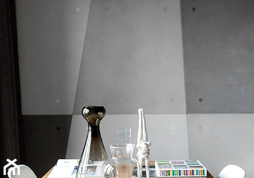 Apartament na Muranowie - Mała czarna szara jadalnia jako osobne pomieszczenie, styl nowoczesny - zdjęcie od oikoi