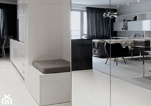 Apartament Grzybowska - Średni biały hol / przedpokój, styl skandynawski - zdjęcie od oikoi