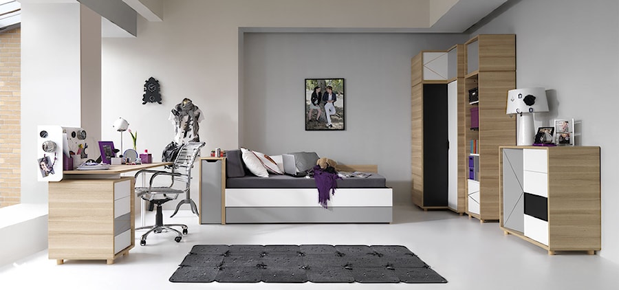 Kolekcja Evolve - Duży biały szary pokój dziecka dla nastolatka dla dziewczynki, styl nowoczesny - zdjęcie od VOX