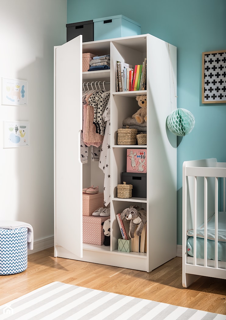Kolekcja Baby Maxim - Mały biały niebieski pokój dziecka dla niemowlaka dla chłopca dla dziewczynki, styl nowoczesny - zdjęcie od VOX - Homebook
