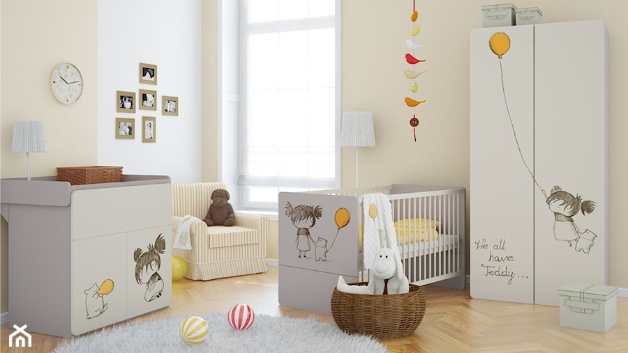 Średni beżowy pokój dziecka dla niemowlaka dla dziecka dla chłopca, styl tradycyjny - zdjęcie od VOX