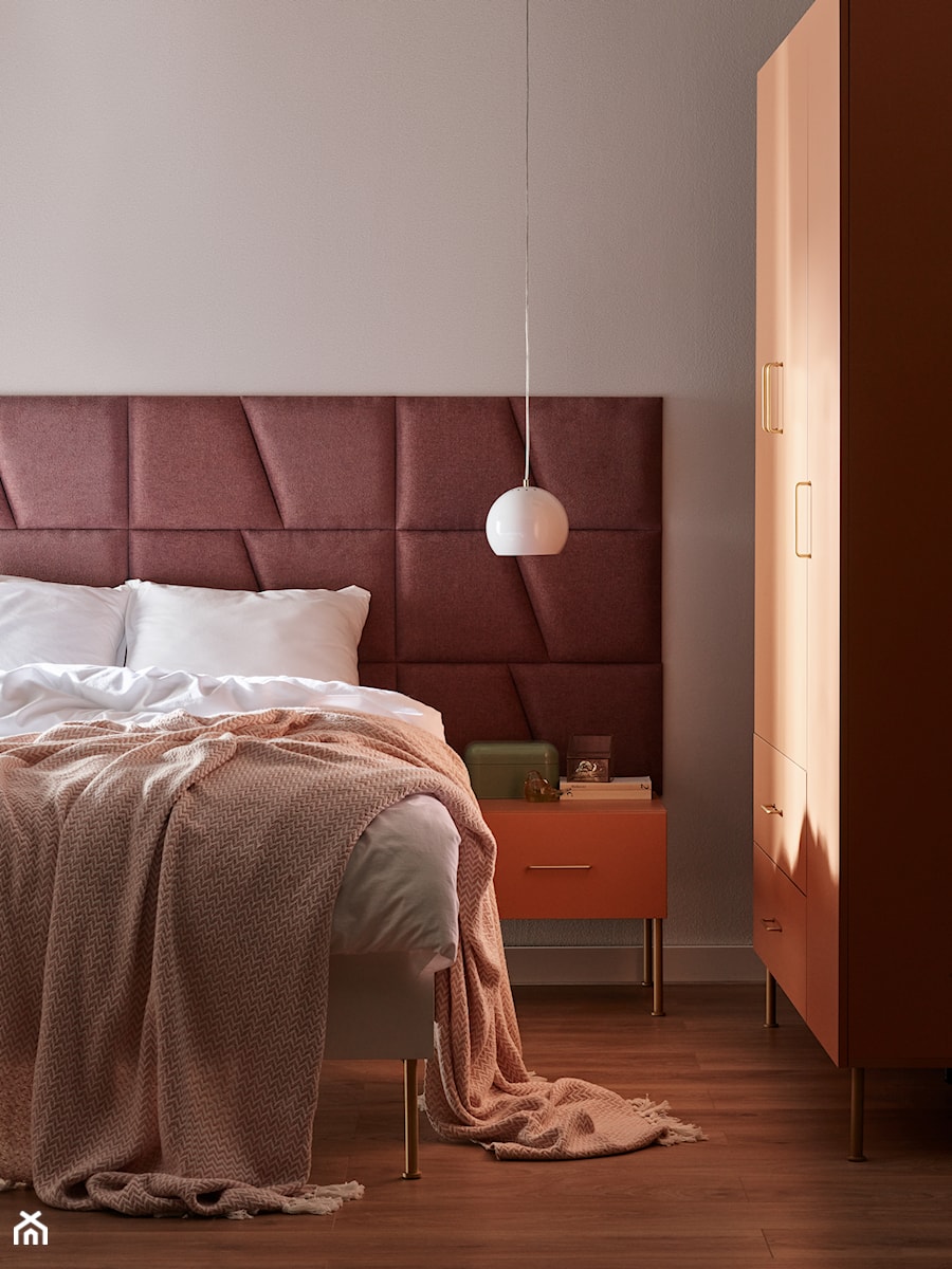 Panele ścienne - Średnia szara sypialnia, styl glamour - zdjęcie od VOX