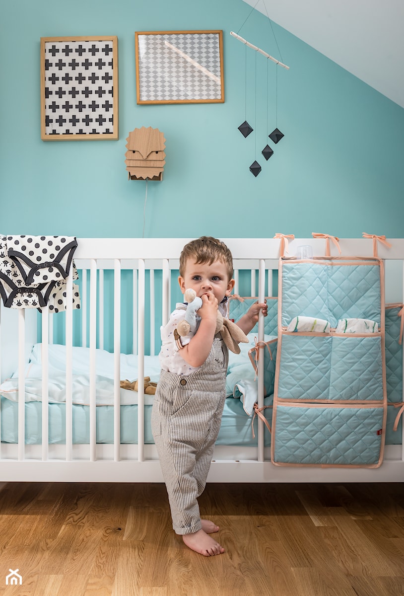 Kolekcja Baby Maxim - Średni biały miętowy niebieski pokój dziecka dla dziecka dla chłopca, styl nowoczesny - zdjęcie od VOX