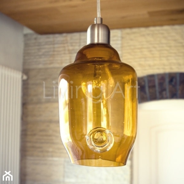 Lampa wisząca szklana mała, honey - zdjęcie od Living Art Meble