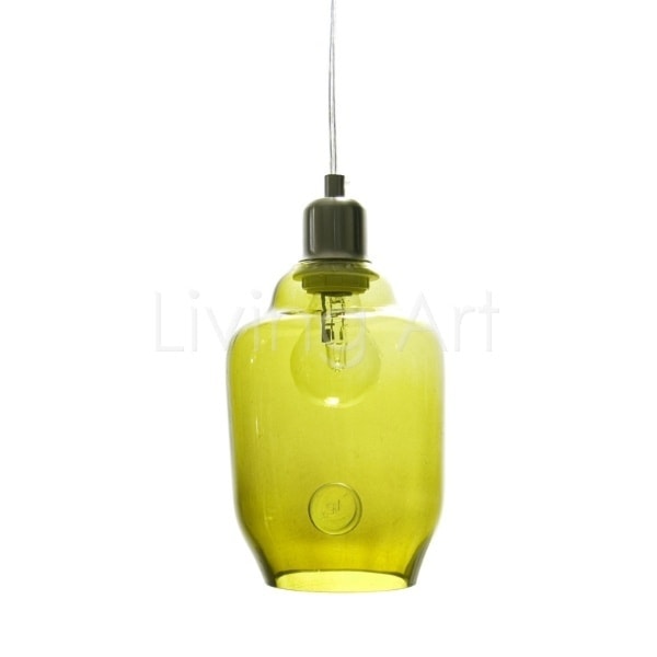 Lampa wisząca szklana mała, olive - zdjęcie od Living Art Meble