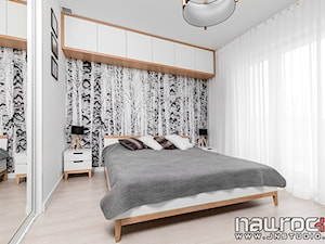 Apartament Wrocław - Średnia biała sypialnia, styl skandynawski - zdjęcie od JN STUDIO JOANNA NAWROCKA