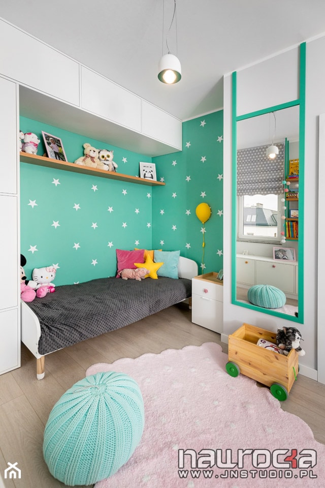 Apartament Wrocław - Średni zielony pokój dziecka dla dziecka dla chłopca dla dziewczynki, styl vintage - zdjęcie od JN STUDIO JOANNA NAWROCKA