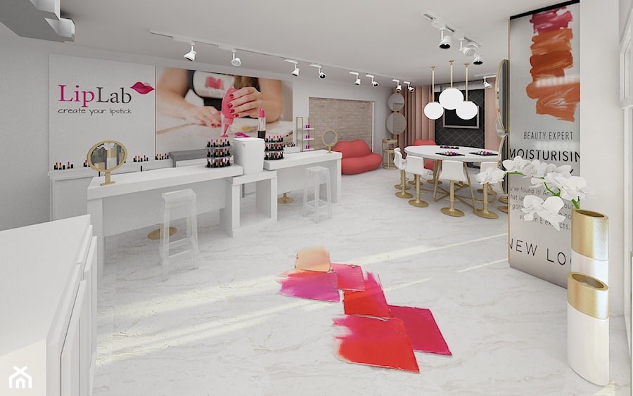 Salon kosmetyczny LIP LAB - Wnętrza publiczne, styl glamour - zdjęcie od JN STUDIO JOANNA NAWROCKA