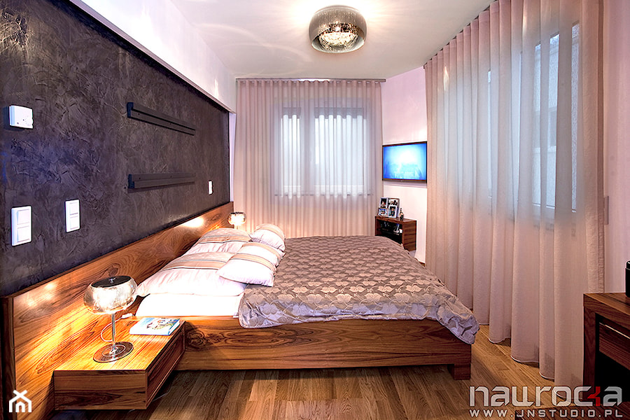 Dom 150m - Duża sypialnia, styl nowoczesny - zdjęcie od JN STUDIO JOANNA NAWROCKA