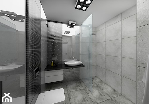 Apartament czarno biały - Łazienka, styl minimalistyczny - zdjęcie od JN STUDIO JOANNA NAWROCKA