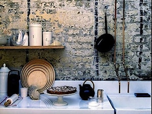 cegla/inspiracje pozyskane z Pinterest - Kuchnia, styl industrialny - zdjęcie od Maison Studio - Architektura Wnetrz. Żaklina Litwa
