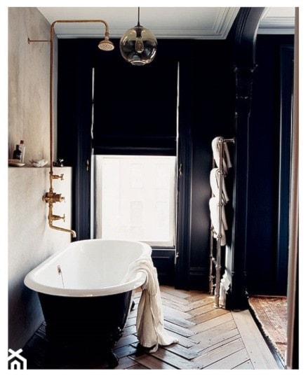 black&white/inspiracje pozyskane z Pinterest - Łazienka, styl industrialny - zdjęcie od Maison Studio - Architektura Wnetrz. Żaklina Litwa