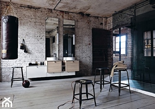 black&white/inspiracje pozyskane z Pinterest - Łazienka, styl industrialny - zdjęcie od Maison Studio - Architektura Wnetrz. Żaklina Litwa