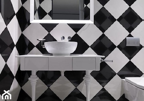 black&white/inspiracje pozyskane z Pinterest - Łazienka, styl glamour - zdjęcie od Maison Studio - Architektura Wnetrz. Żaklina Litwa
