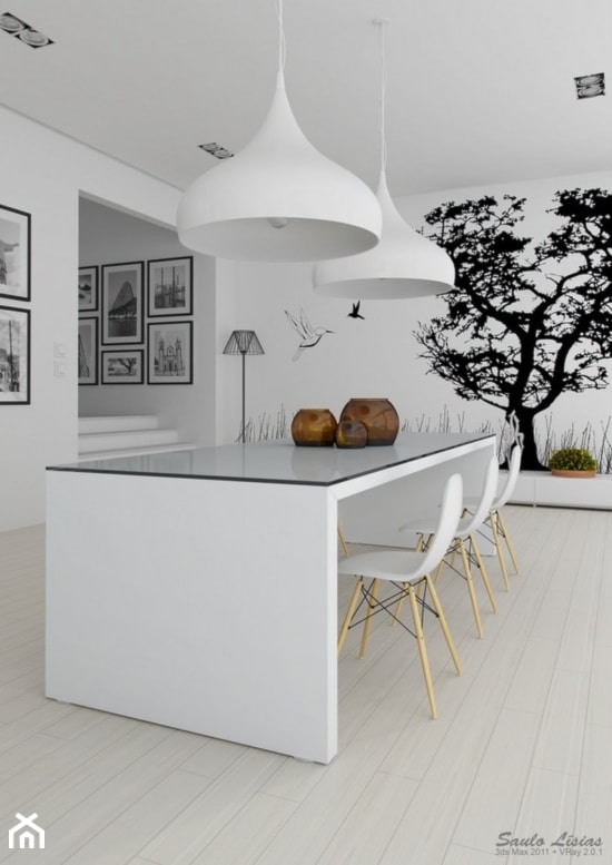 black&white/inspiracje pozyskane z Pinterest - Jadalnia, styl nowoczesny - zdjęcie od Maison Studio - Architektura Wnetrz. Żaklina Litwa