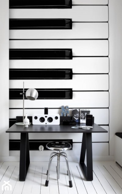 black&white/inspiracje pozyskane z Pinterest - Biuro, styl nowoczesny - zdjęcie od Maison Studio - Architektura Wnetrz. Żaklina Litwa