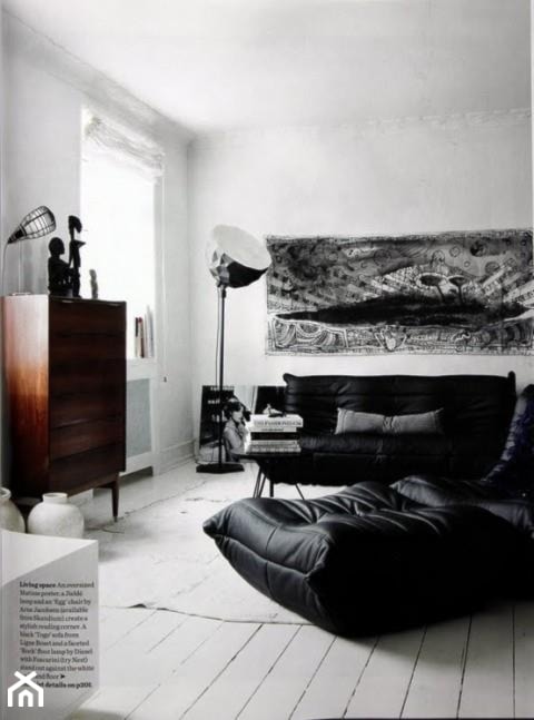 black&white/inspiracje pozyskane z Pinterest - Salon, styl vintage - zdjęcie od Maison Studio - Architektura Wnetrz. Żaklina Litwa