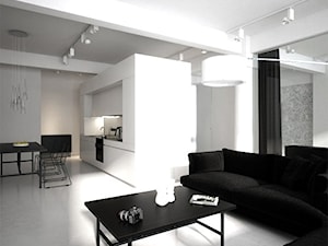 black&white/inspiracje pozyskane z Pinterest - Salon, styl minimalistyczny - zdjęcie od Maison Studio - Architektura Wnetrz. Żaklina Litwa