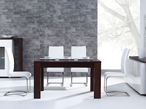 Jadalnie - Średnia biała szara jadalnia jako osobne pomieszczenie, styl minimalistyczny - zdjęcie od Radius Centrum Meble